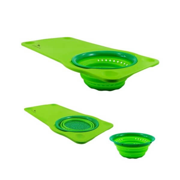 Squish Over the Sink Cutting Board Colander Set - Top View Custom Logo
