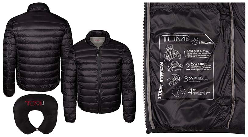 Black Patrol Packable Puffer Jacket and Packing Instructions